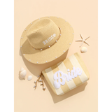 Bride Stripe Zip Pouch - Natural