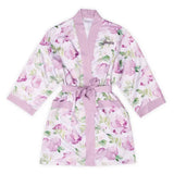 Women's Personalized Embroidered Floral Satin Robe – Lavender
