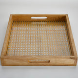 CANE & WOOD TRAY