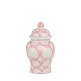 8.5" Pink & White Pattern Ginger Jar