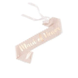 Blush Pink & Rose Gold Satin Sash – Maid of Honor