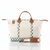 Aqua Block Print Weekender