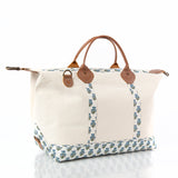 Aqua Block Print Weekender