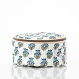 Aqua Block Print Circle Case
