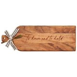 ACACIA BEVEL BOARD LONG WITH GOLD SPREADER & RIBBON | TO HAVE AND TO HOLD