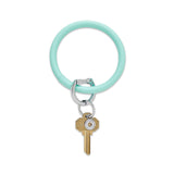 LEATHER BIG O KEY RING - PISTACHIO