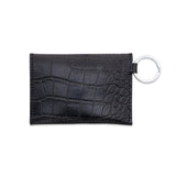 KEYCHAIN WALLET – BLACK LEATHER ENVELOPE CARD CASE