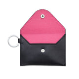KEYCHAIN WALLET – BLACK LEATHER ENVELOPE CARD CASE