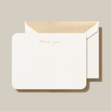 Round Corner Engraved Script Thank You Note