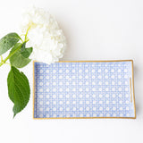 Blue Cane Vanity Tray, Small
