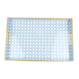 Blue Cane Rectangular Large Vanity Tray