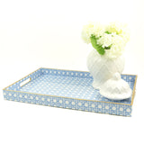 Blue Cane Rectangular Large Vanity Tray