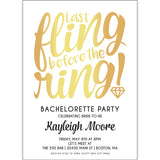 LAST FLING INVITATIONS