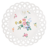 Basketweave Floral Dinner Plate