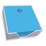 Delavan Monogram Memo Square - Carnival With Holder