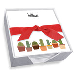 Cactus Family Memo Square - White With Holder