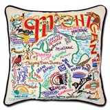 Michigan Hand Embroidered Pillow