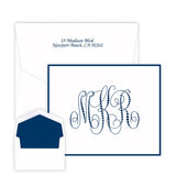 Pearl String Monogram Folded Note Cards